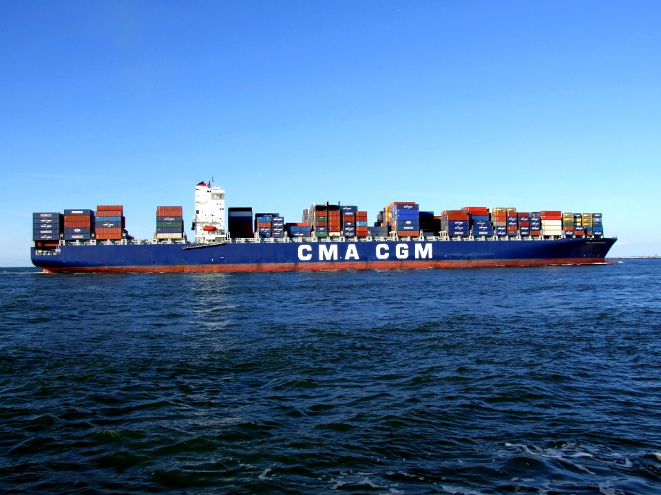 CMA CGM Parsifal p08 approaching Port of Rotterdam, Holland 01-Jan-2005