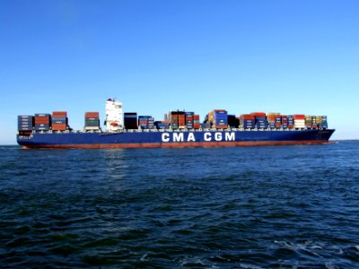 CMA CGM Parsifal p08 approaching Port of Rotterdam, Holland 01-Jan-2005