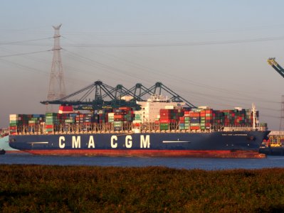 CMA CGM Laperouse (ship, 2010), Deurganckdok, Port of Antwerp, Belgium, pic5