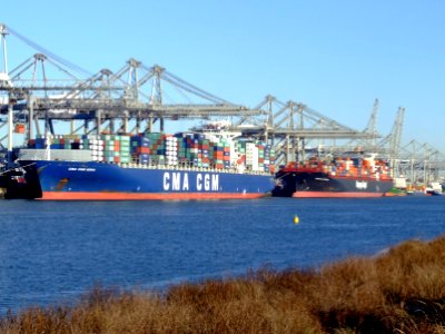 CMA CGM Norma IMO 9299812 & TsingTao Express IMO 9320702, Port of Rotterdam, Holland, 06JAN2009 pic1 photo