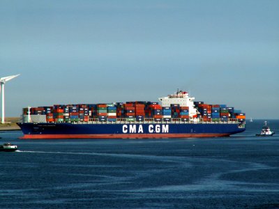 CMA CGM Parsifal IMO 9318060 approaching Port of Rotterdam, Holland 08-Jul-2006