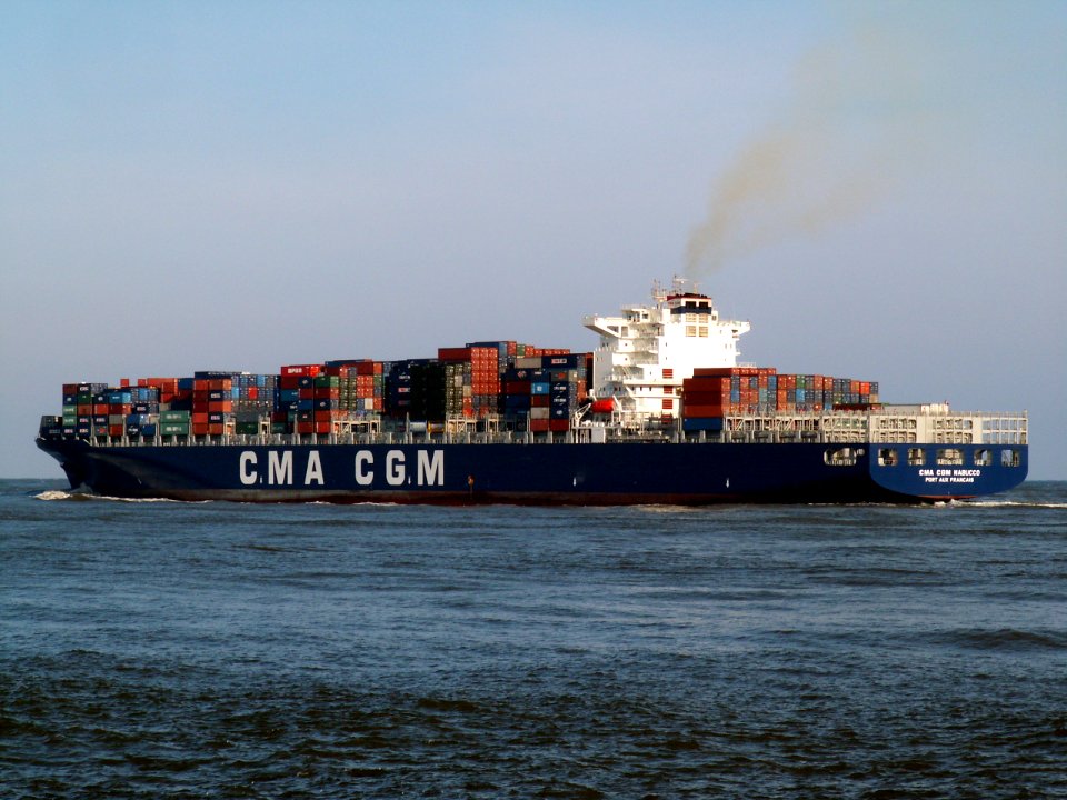 CMA CGM Nabucco p3, leaving Port of Rotterdam, Holland 12-Mar-2006