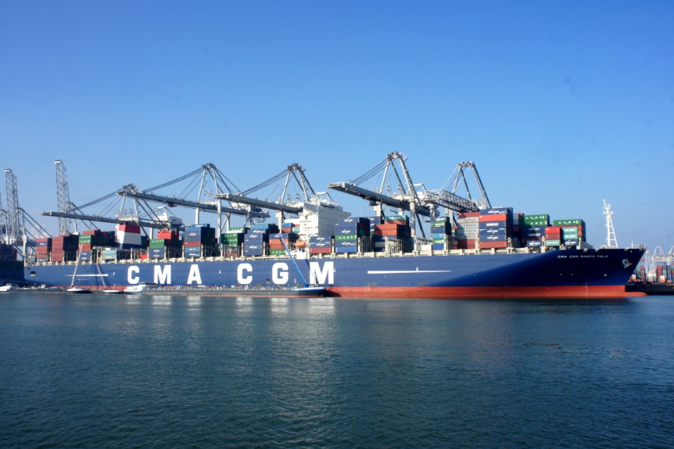 CMA CGM Marco Polo IMO 9454436, Amazonehaven, Port of Rotterdam, pic1