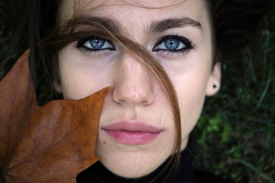 Eyes blue young model