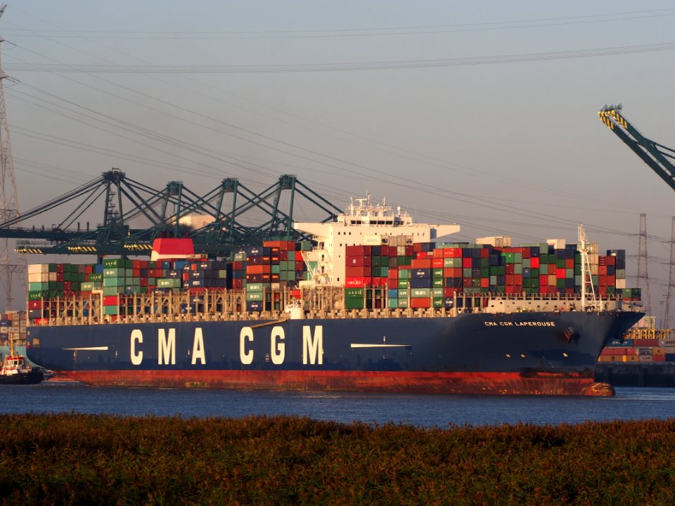CMA CGM Laperouse (ship, 2010), Deurganckdok, Port of Antwerp, Belgium, pic4