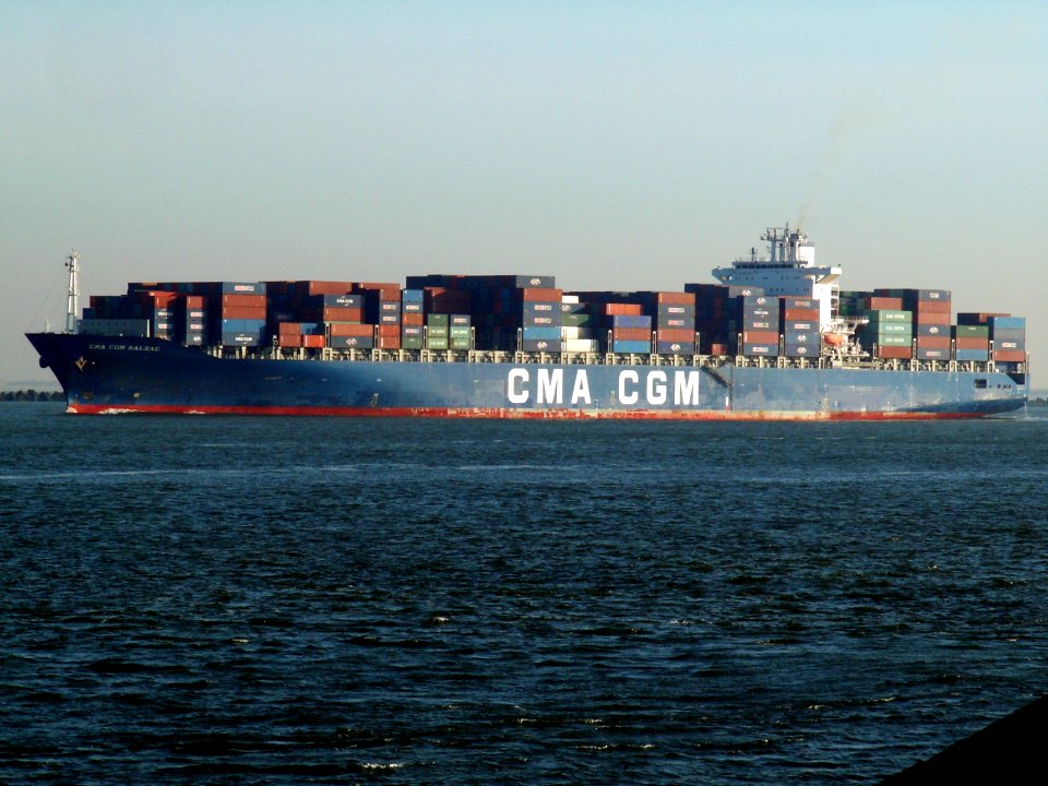 CMA CGM Balzac pic1, leaving Port of Rotterdam, Holland 23-Jan-2006