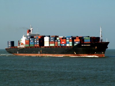 CMA CGM Komodo p2 approaching Port of Rotterdam, Holland 24-Feb-2006