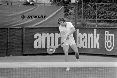 Clubkampioenschappen tennis te Hilversum, Jan Hordijk (van Tilburg) in actie, Bestanddeelnr 927-2303