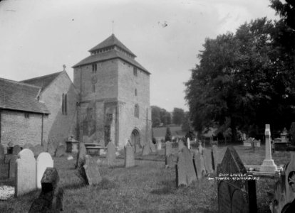 Clun church - tower restored 1915 (1293651)