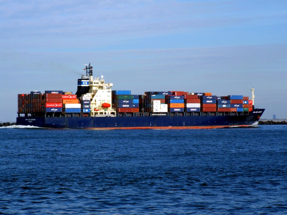 CMA CGM Aegean p4 approaching Port of Rotterdam, Holland 21-Feb-2005