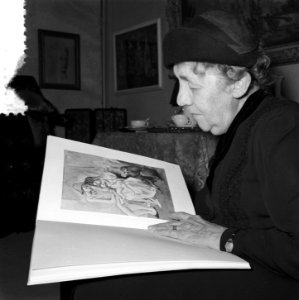 Coba Ritsema 80 jaar . Schilderes, Bestanddeelnr 907-8398