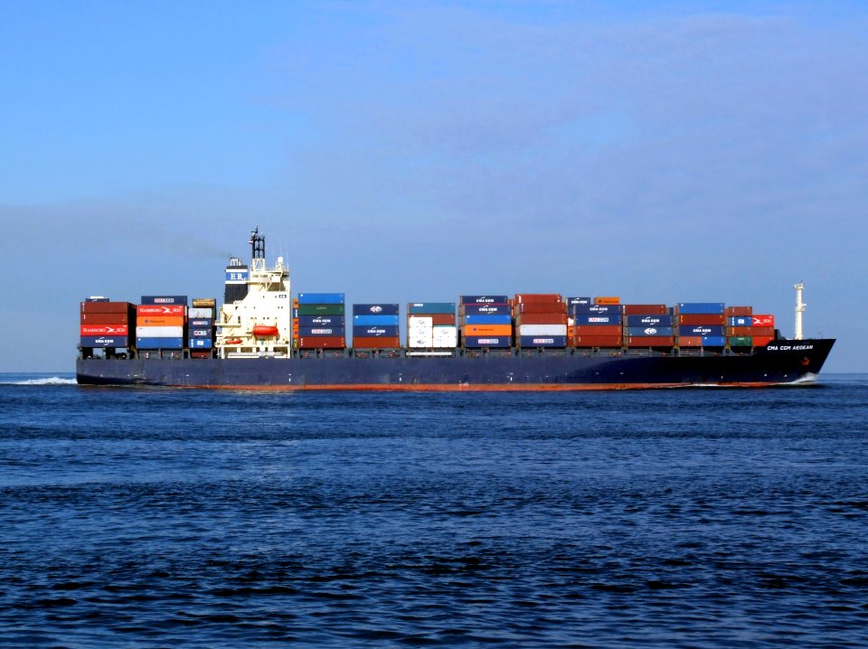 CMA CGM Aegean p3 approaching Port of Rotterdam, Holland 21-Feb-2005