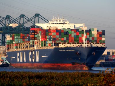 CMA CGM Laperouse (ship, 2010), Deurganckdok, Port of Antwerp, Belgium, pic3