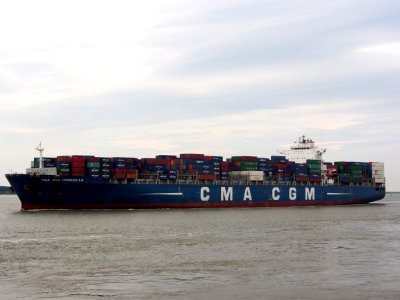 CMA CGM Corneille - IMO 9409170 - Callsign A8SU4 on the Schelde river photo