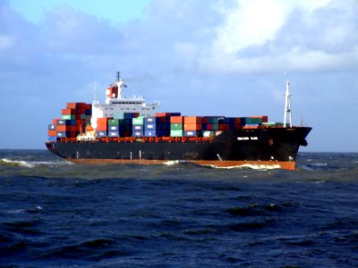 CMA CGM Elbe p2 approaching Port of Rotterdam, Holland 21-Jan-2007