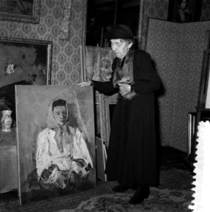 Coba Ritsema 80 jaar . Schilderes, Bestanddeelnr 907-8399