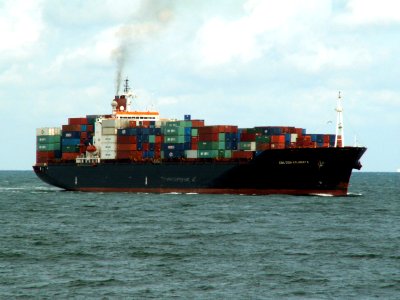 CMA CGM Kalamata IMO 8913679 06Aug05 NW 2 approaching Port of Rotterdam, Holland 06-Aug-2005