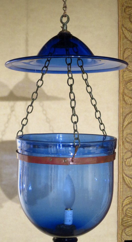 Cobalt blue glass lamp from India, Doris Duke Foundation 