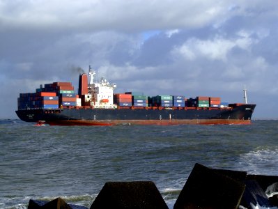 CMA CGM Elbe p9 approaching Port of Rotterdam, Holland 21-Jan-2007