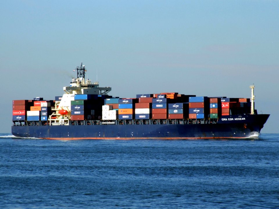 CMA CGM Aegean IMO 9116357 approaching Port of Rotterdam, Holland 21-Feb-2005