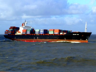 CMA CGM Elbe p4 approaching Port of Rotterdam, Holland 21-Jan-2007