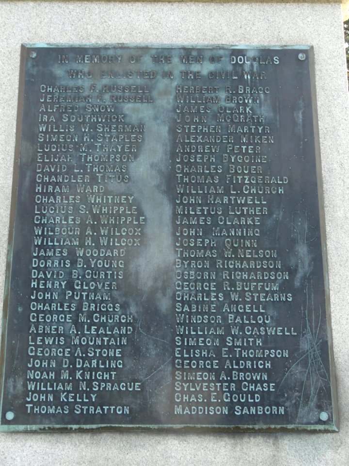 Civil War Memorial plaque - East Douglas, Massachusetts - DSC02759