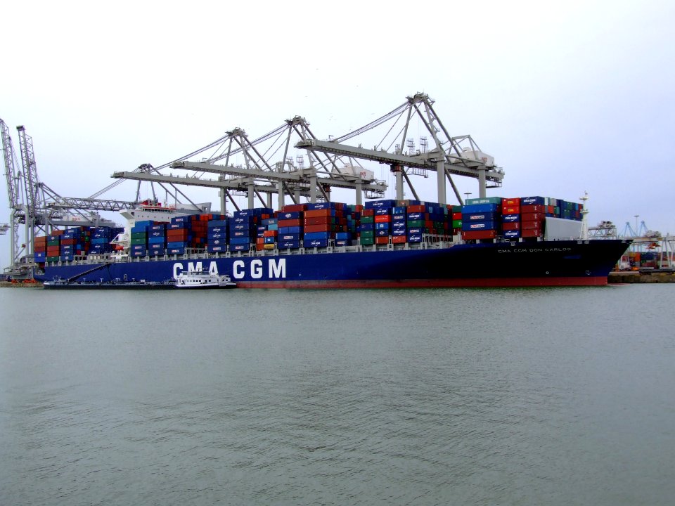CMA CGM Don Carlos 9305491, at the Amazone harbour, Port of Rotterdam, Holland 04-Mar-2007
