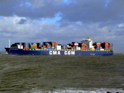 CMA CGM Debussy p4, leaving Port of Rotterdam, Holland 21-Jan-2007