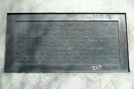 Civil War Memorial plaque - Saugus, Massachusetts - DSC04533