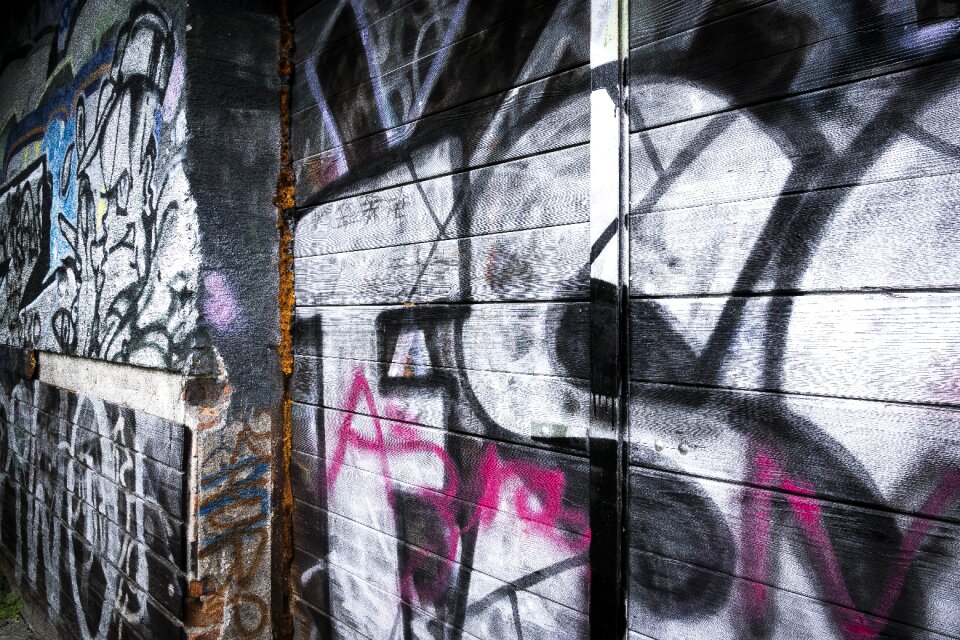 Painted wall building abandoned