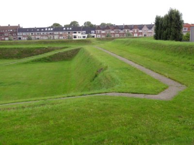 Citadel van 's-Hertogenbosch noordoostelijk bastion van boven gezien