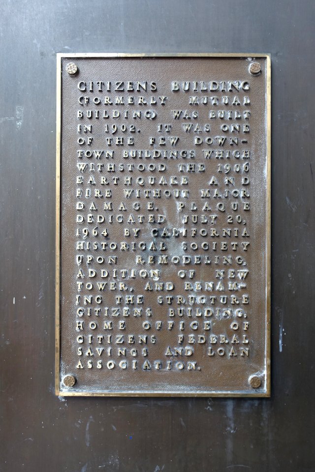 Citizens Building plaque - San Francisco, CA - DSC06517
