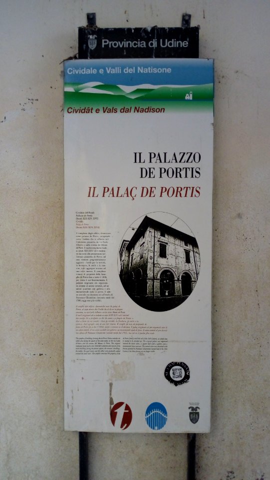 Cividale - tabella palazzo De Portis