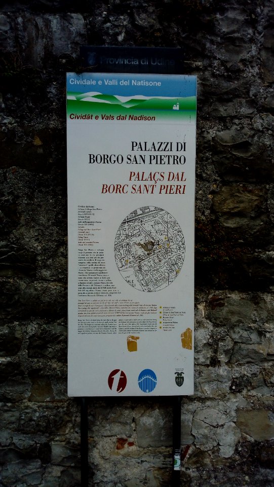 Cividale - tabella palazzi di Borgo San Pietro