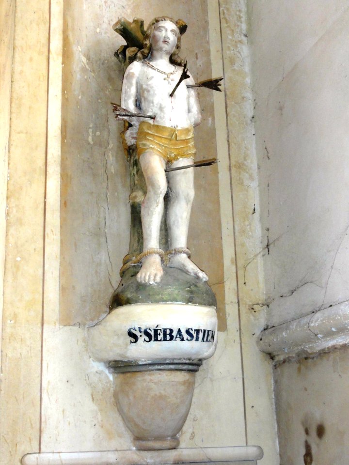 Cleuville (Seine-Mar.) église Saint-Léger, statue (07) Saint Sébastien
