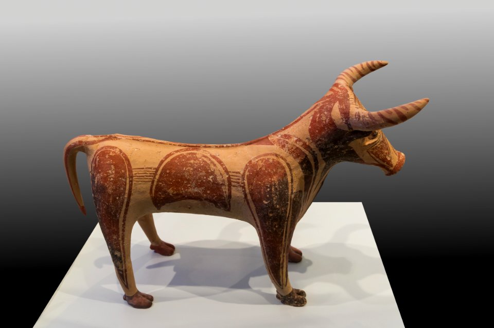 Clay figure of a bull archmus Heraklion