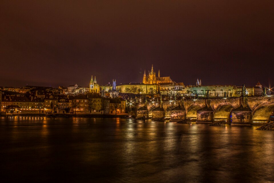 Night prague bridge