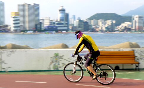 Cyclist biking sport photo