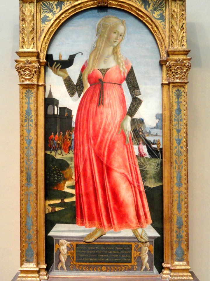 Claudia Quinta by Neroccio de' Landi, c. 1490-1495, tempera on panel, view 2 - National Gallery of Art, Washington - DSC08856