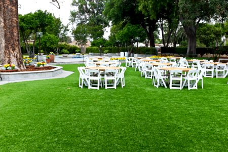 Clarke Estate SF Springs CA Back Yard set for a banquet