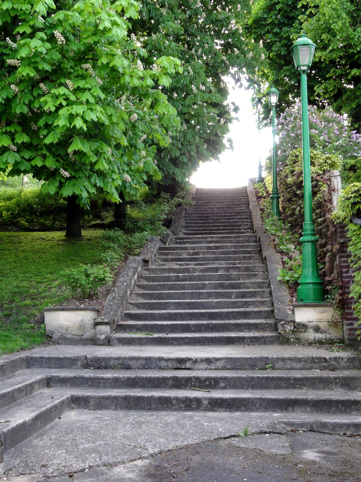 Clacy-et-Thierret (Aisne) motte féodale, escalier d'accès