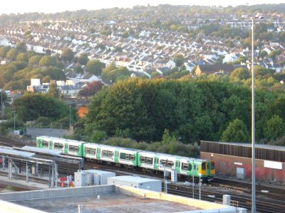 Class 313 Southern train leaving Brighton (August 2013)