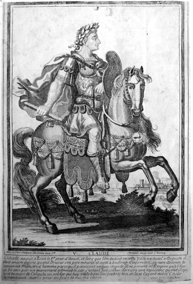 Claude - Portrait équestre sur cheval au galop - Estampe Coste 13611