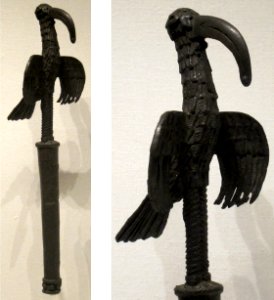 Clapper, possibly 1880s, brass, Guinea Coast, Nigeria, Benin kingdom, Edo people