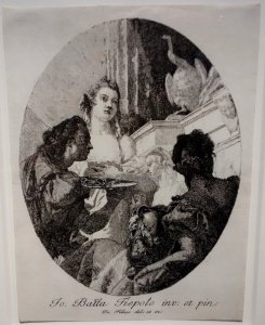 Cleopatra Honoured with Gifts (after G. B. Tiepolo), by Giovanni Domenico Tiepolo, c. 1745-1750, etching - National Museum of Western Art, Tokyo - DSC08374