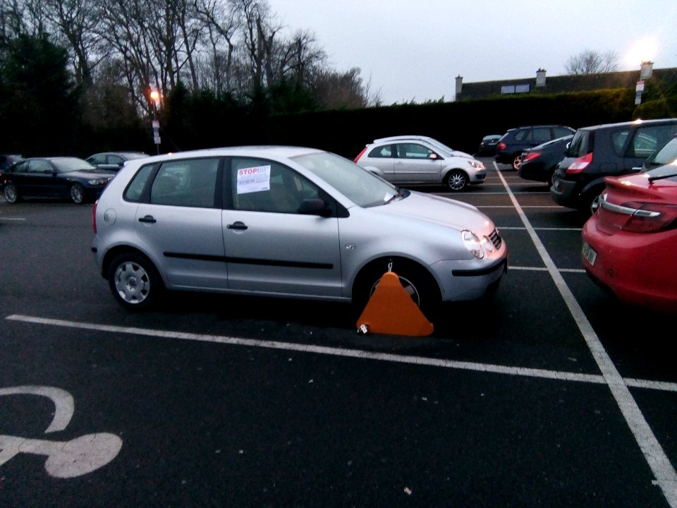 Clamped car, Ireland