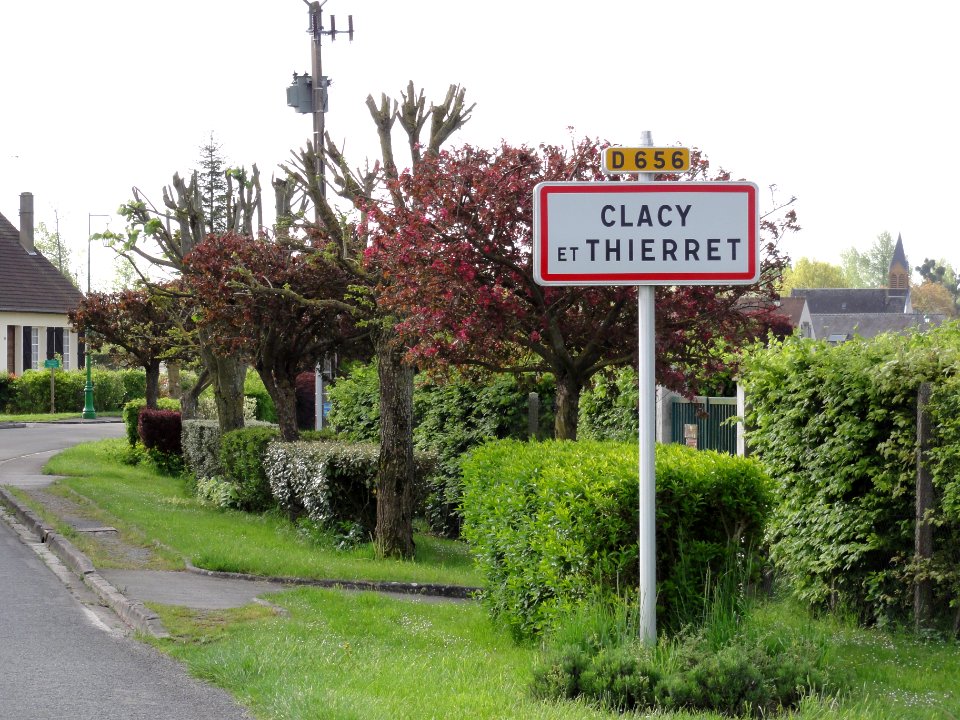Clacy-et-Thierret (Aisne) city limit sign Clacy