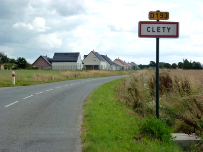 Cléty (Pas-de-Calais, Fr) city limit sign