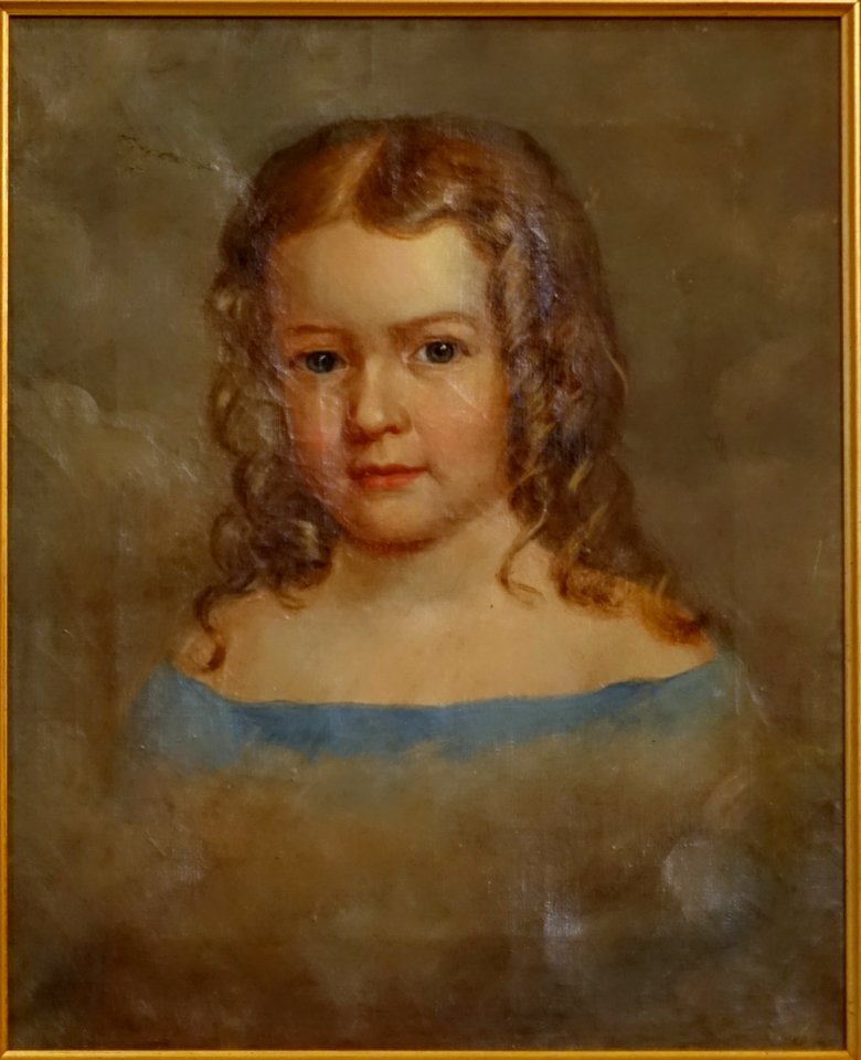 Clara Isobel Reed Hubbard (-1919), artist unknown, c. 1846, oil on canvas - Old Colony History Museum - Taunton, Massachusetts - DSC03775