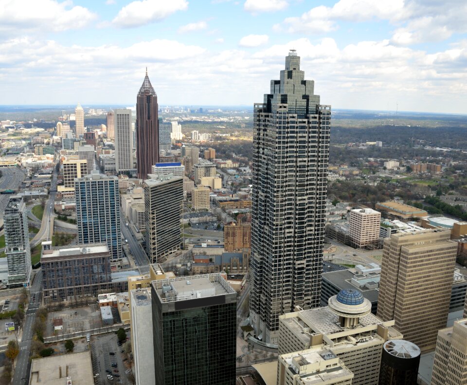 Landscape aerial view downtown photo